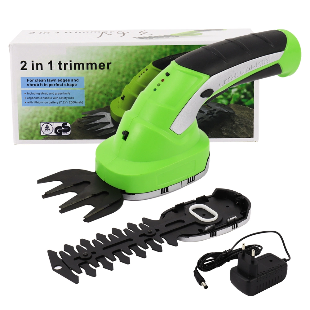 Cordless Hedge Trimmer Electric Hand Held Grass Shear Shrubbery Clipper 7.2V Electric Grass Cutter Rechargeable Battery