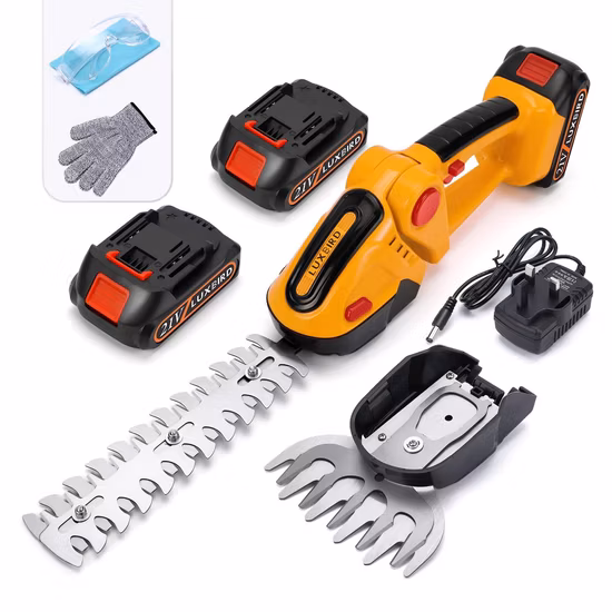 Mini cesoia per erba e tagliasiepi elettrica a batteria senza fili 2 in 1 con asta di prolunga