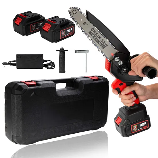 Gold Index Professional 21V Taglialegna Batteria al litio senza fili Mini motosega elettrica portatile da 6/8 pollici con accessori